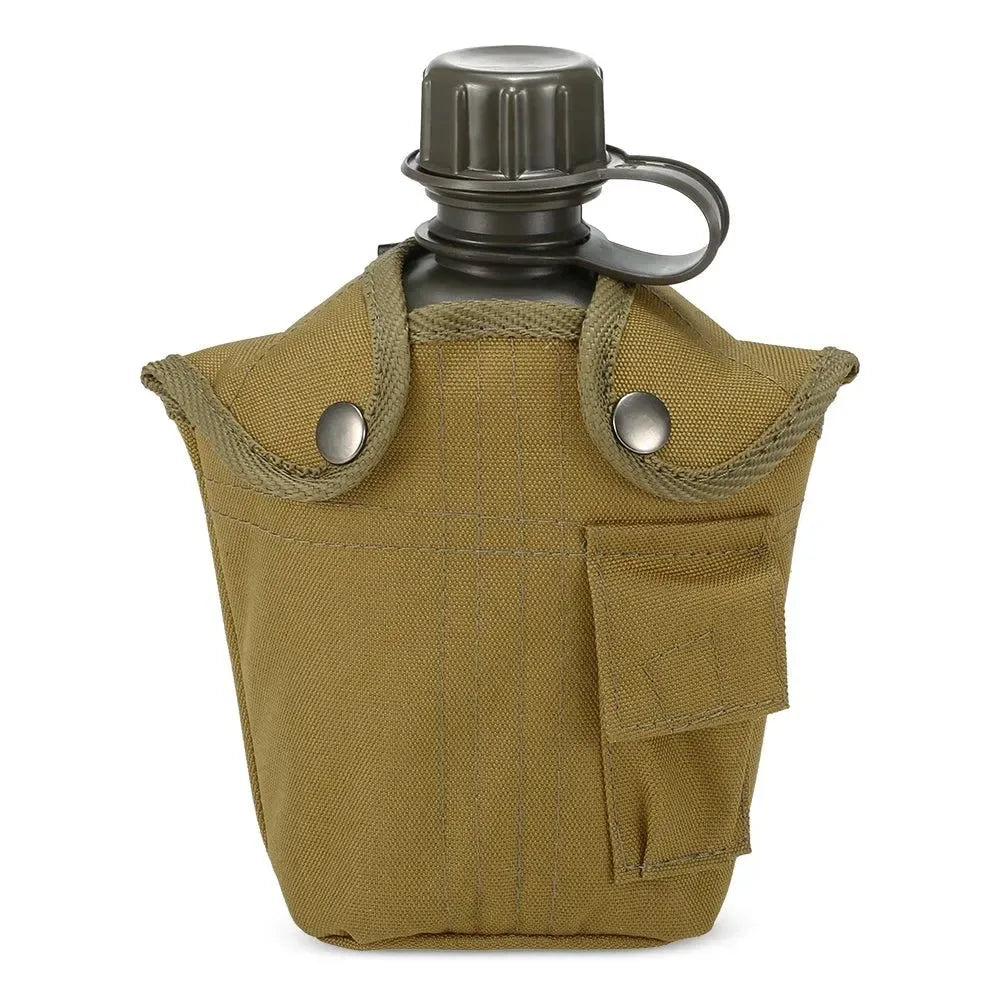 Outdoor Military Tactical Water Bottle - 1L Capacity, Army Canteen Kettle Set - Trekker Essentials