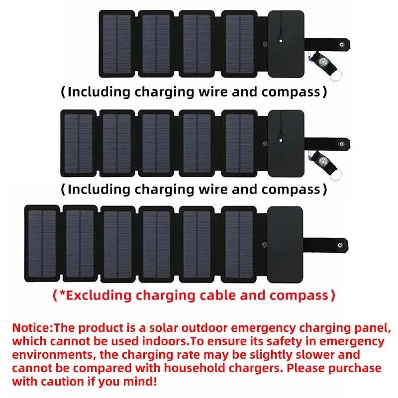 Outdoor Multifunctional Portable Solar Charging Panel Foldable 5V 1A USB Output Device Camping Tool High Power Output - Trekker Essentials