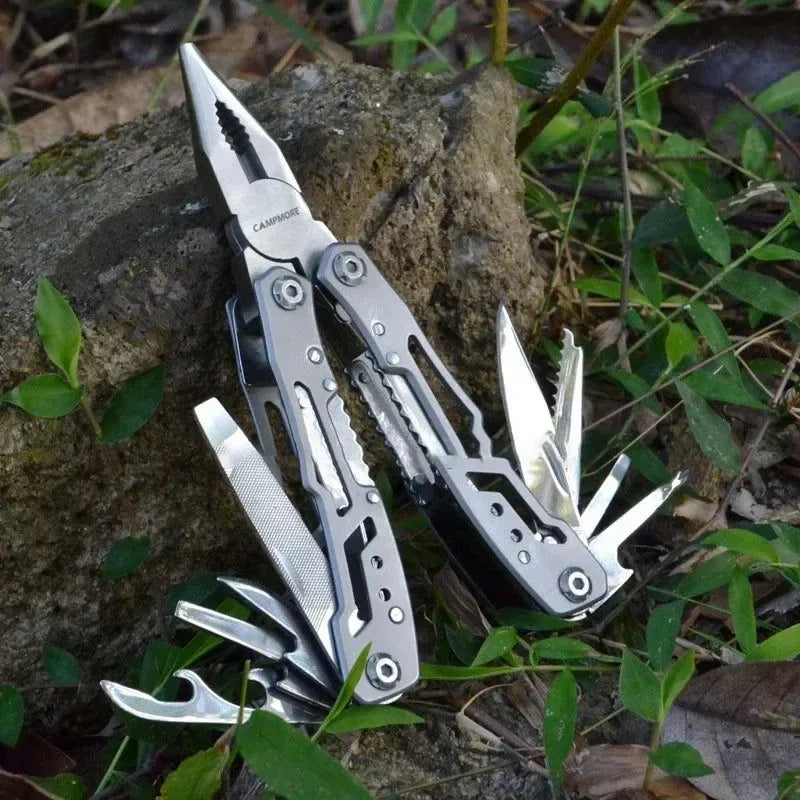 Outdoor Multitool Camping Portable Stainless Steel EDC Folding Multifunction Tools - Emergency Survival Knife Pliers - Trekker Essentials