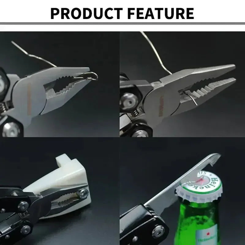 Outdoor Multitool Camping Portable Stainless Steel EDC Folding Multifunction Tools - Emergency Survival Knife Pliers - Trekker Essentials