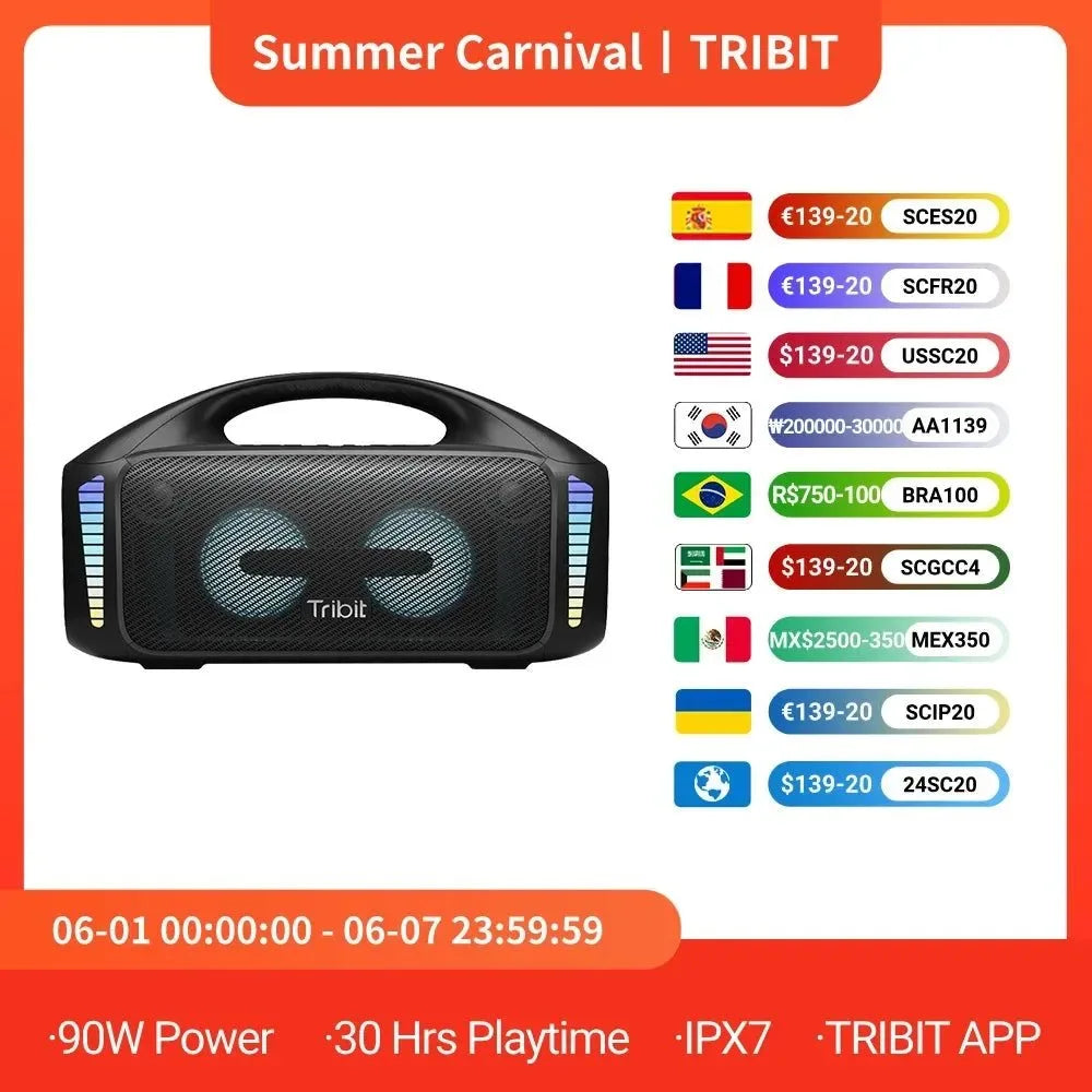 Outdoor Portable Bluetooth Speaker - IPX7 Waterproof Party and Camping Speaker with 30H Playtime - Trekker Essentials