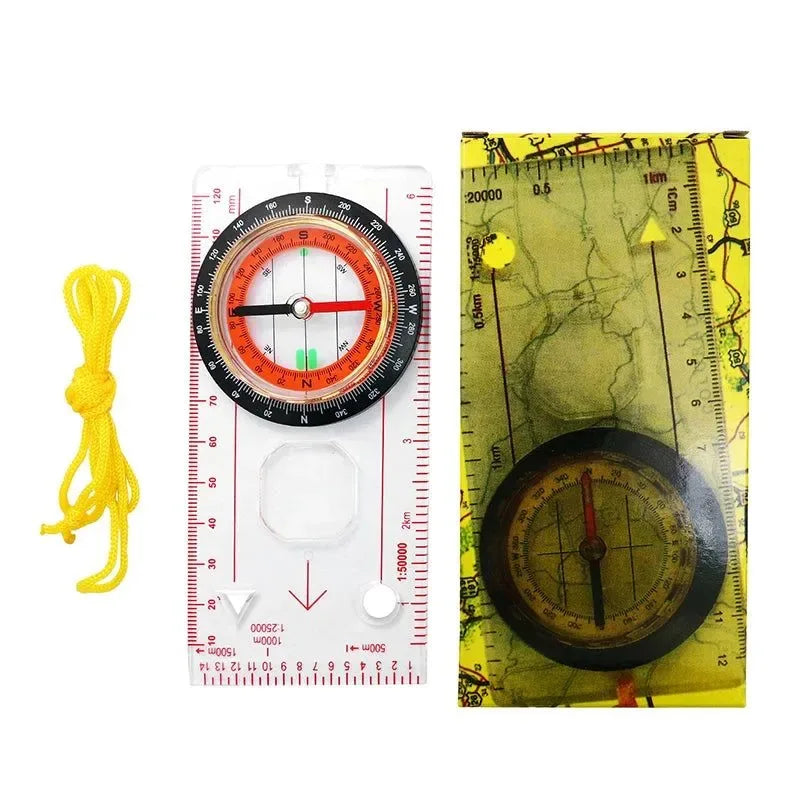 Outdoor Professional Portable Magnifying Compass with Ruler Scale - Perfect for Scout, Hiking, Camping, and Orienteering - Trekker Essentials