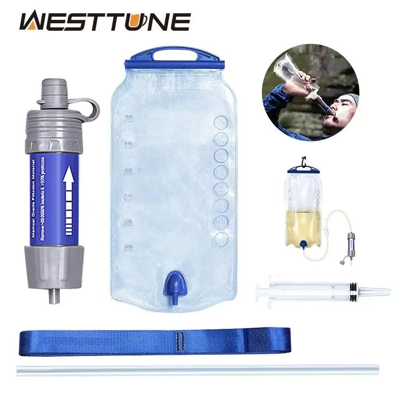 Outdoor Purification Water Filter Straw - Essential Camping Equipment Water Purifier for Survival and Emergency Supplies - Trekker Essentials