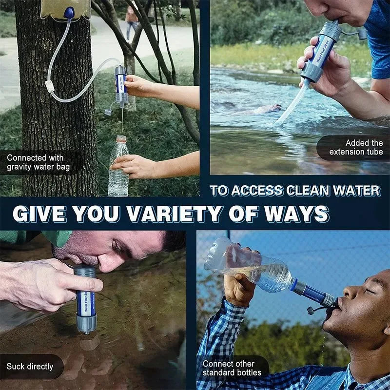 Outdoor Purification Water Filter Straw - Essential Camping Equipment Water Purifier for Survival and Emergency Supplies - Trekker Essentials