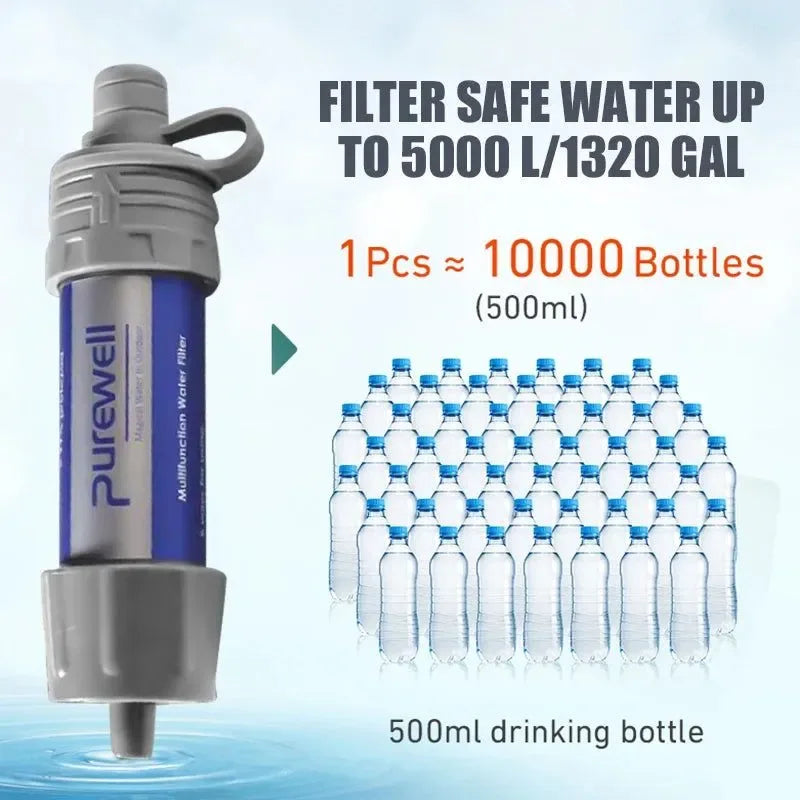 Outdoor Purification Water Filter Straw - Essential Camping Equipment Water Purifier for Survival and Emergency Supplies - Trekker Essentials