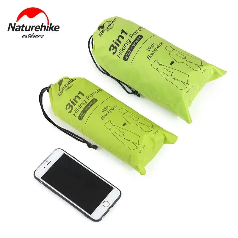 Outdoor Raincoat Windbreaker 3-in-1 Multifunction Camping & Hiking Waterproof Poncho Nylon Travel Awning Mat - Trekker Essentials