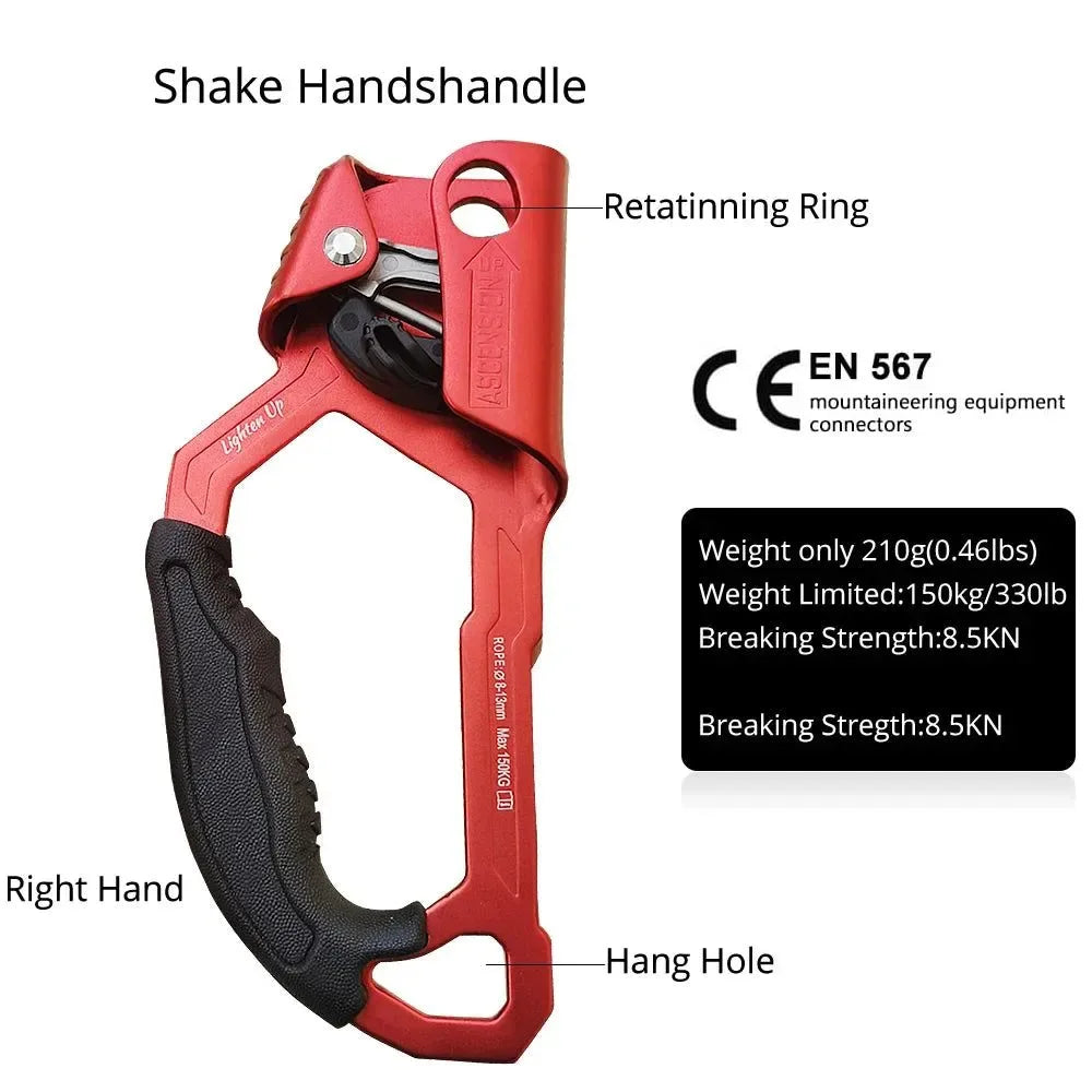 Outdoor Rock Hand Ascender - 8-12mm Rope Access for Climbing, Rescue, and Caving - Trekker Essentials