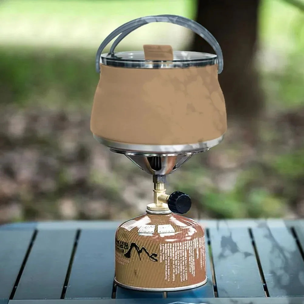 Outdoor Silicone Folding Kettle: Portable Camping Teapot with Handle for Travel, Fishing, and Boiling Water - Trekker Essentials
