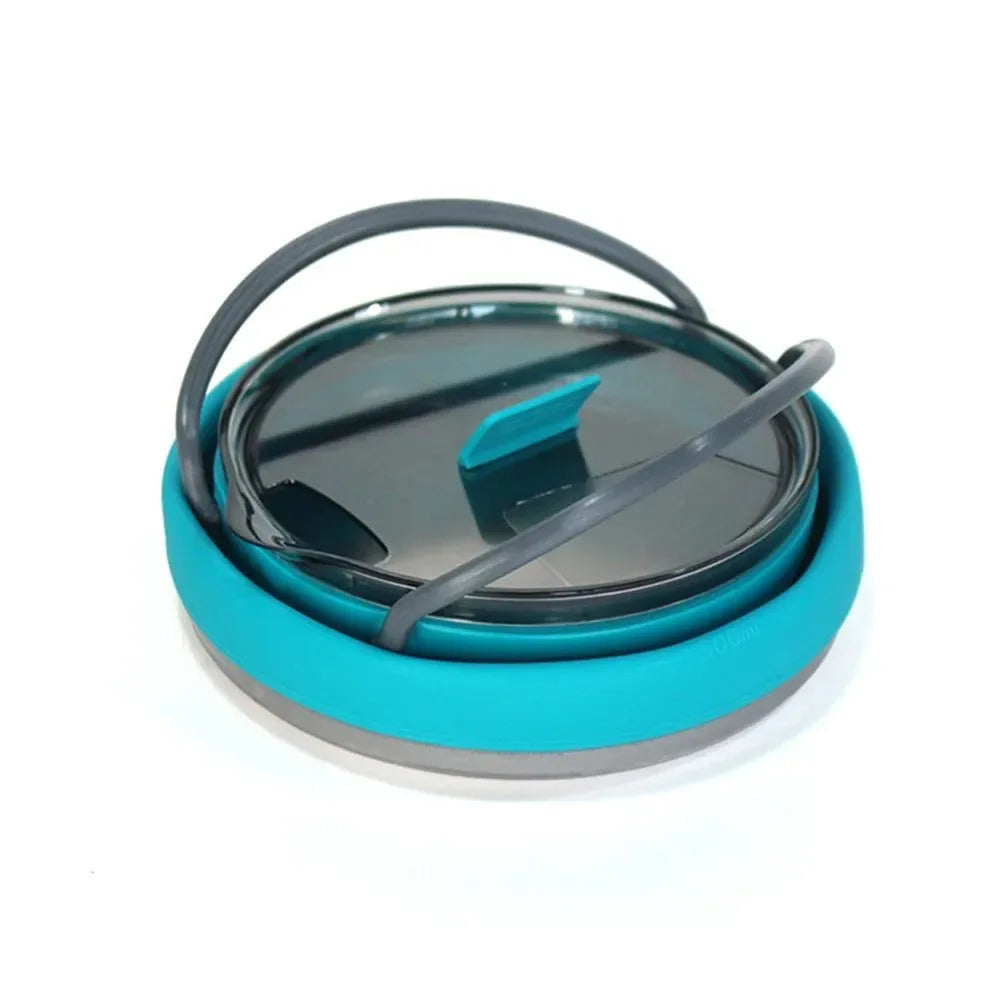 Outdoor Silicone Folding Kettle: Portable Camping Teapot with Handle for Travel, Fishing, and Boiling Water - Trekker Essentials