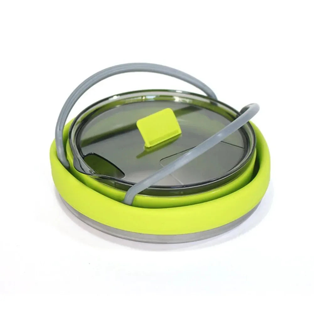 Outdoor Silicone Folding Kettle: Portable Camping Teapot with Handle for Travel, Fishing, and Boiling Water - Trekker Essentials
