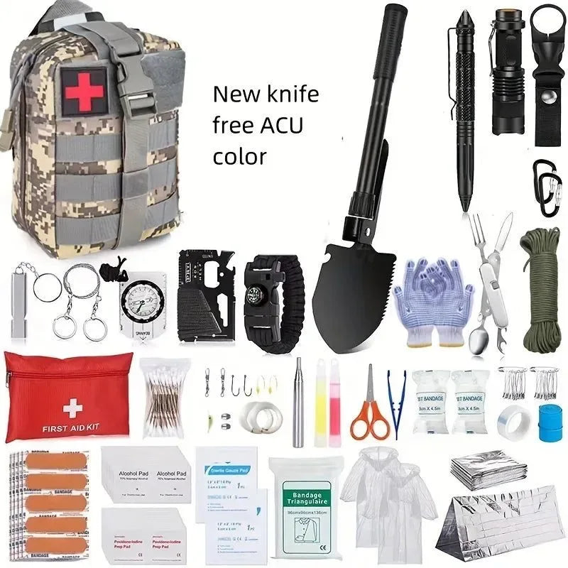 Outdoor Survival Tool Set - Multifunctional Camping and Travel Equipment, EDC Emergency Tactical Package - Trekker Essentials