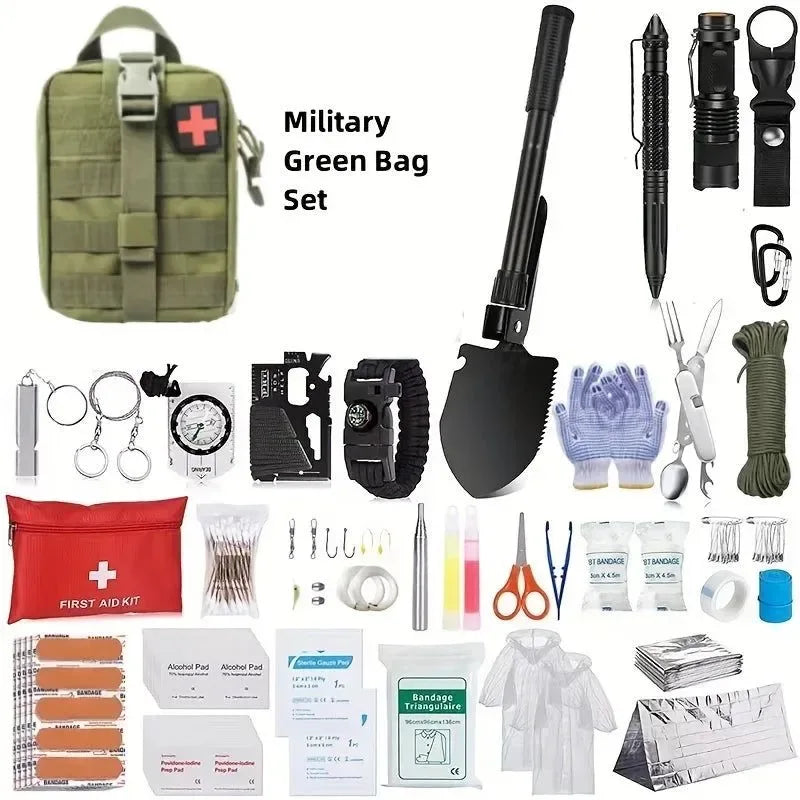 Outdoor Survival Tool Set - Multifunctional Camping and Travel Equipment, EDC Emergency Tactical Package - Trekker Essentials