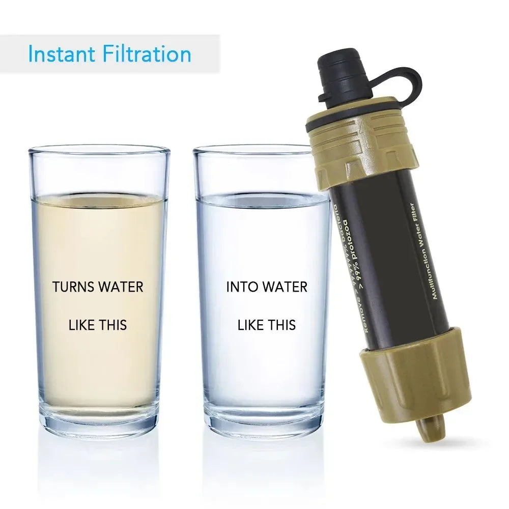 Outdoor Survival Water Purifier - Mini Filter Straw for Emergency Life - Trekker Essentials