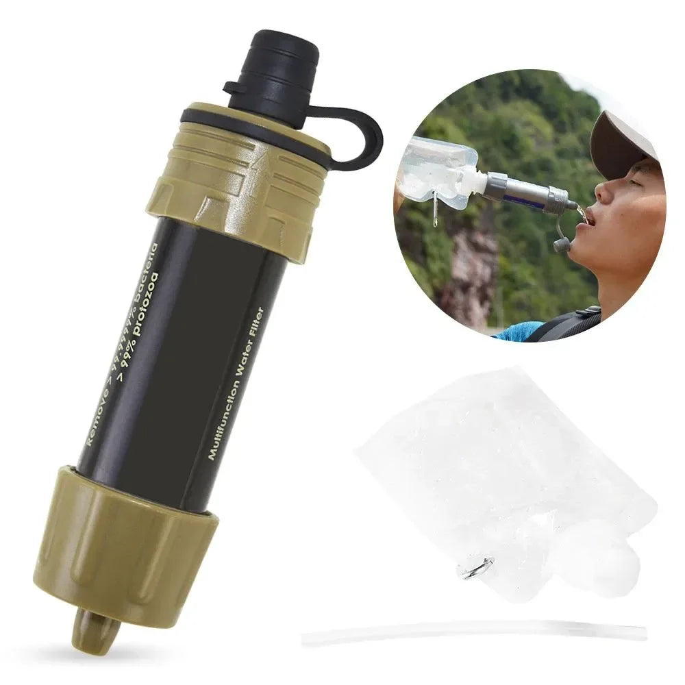 Outdoor Survival Water Purifier - Mini Filter Straw for Emergency Life - Trekker Essentials