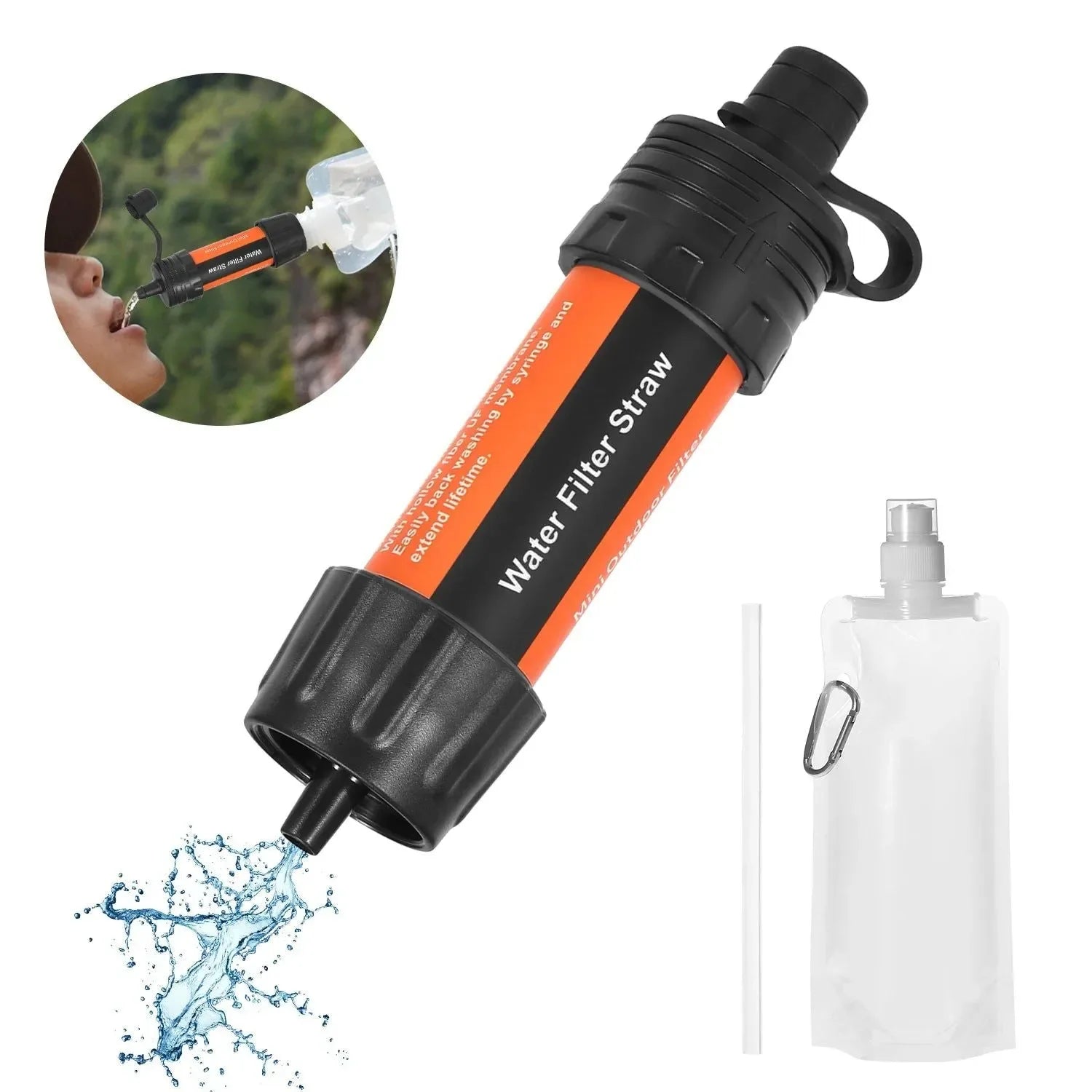 Outdoor Survival Water Purifier - Mini Filter Straw for Emergency Life - Trekker Essentials