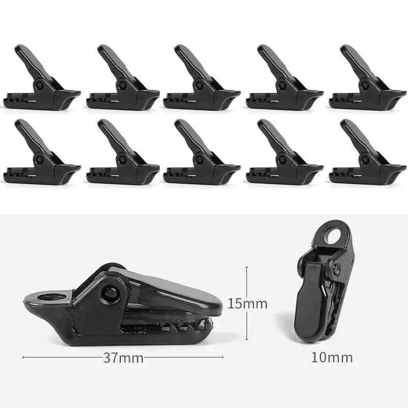 Outdoor Tarpaulin Clips - Camping Awning Wind Rope Clamps (10Pcs) - Trekker Essentials