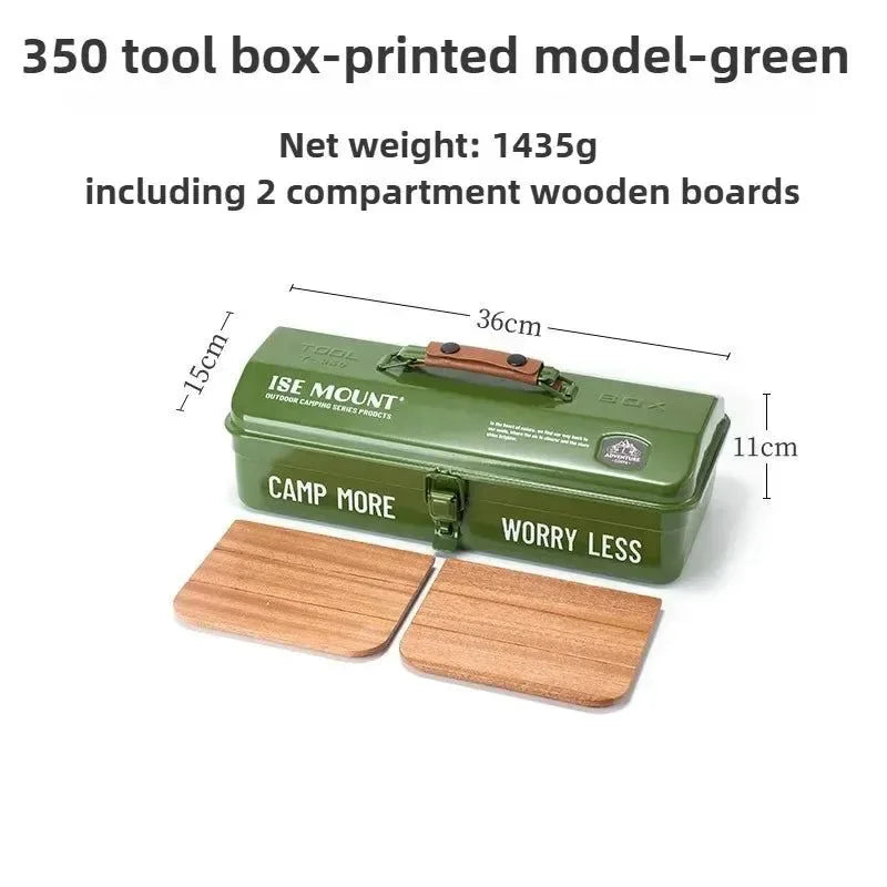 Outdoor Toolbox – Durable Metal Storage Box with Customizable Compartments for Camping and Outdoor - Trekker Essentials