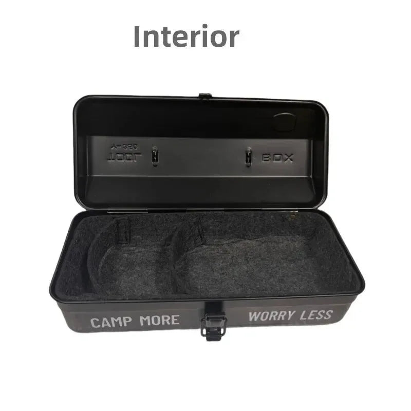 Outdoor Toolbox – Durable Metal Storage Box with Customizable Compartments for Camping and Outdoor - Trekker Essentials