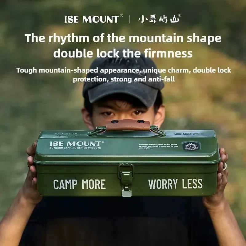Outdoor Toolbox – Durable Metal Storage Box with Customizable Compartments for Camping and Outdoor - Trekker Essentials