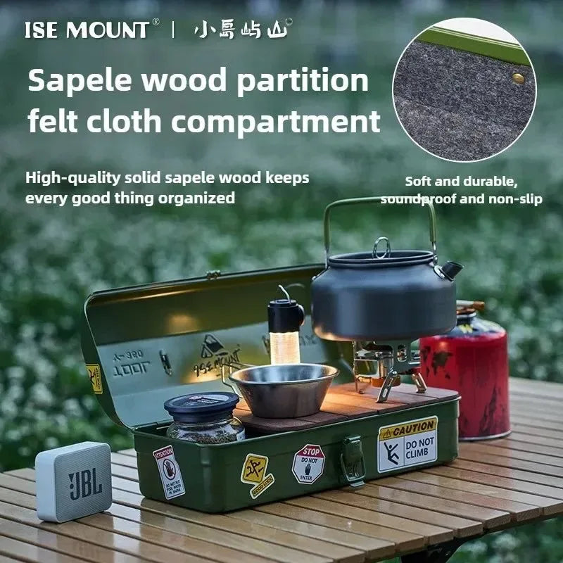 Outdoor Toolbox – Durable Metal Storage Box with Customizable Compartments for Camping and Outdoor - Trekker Essentials