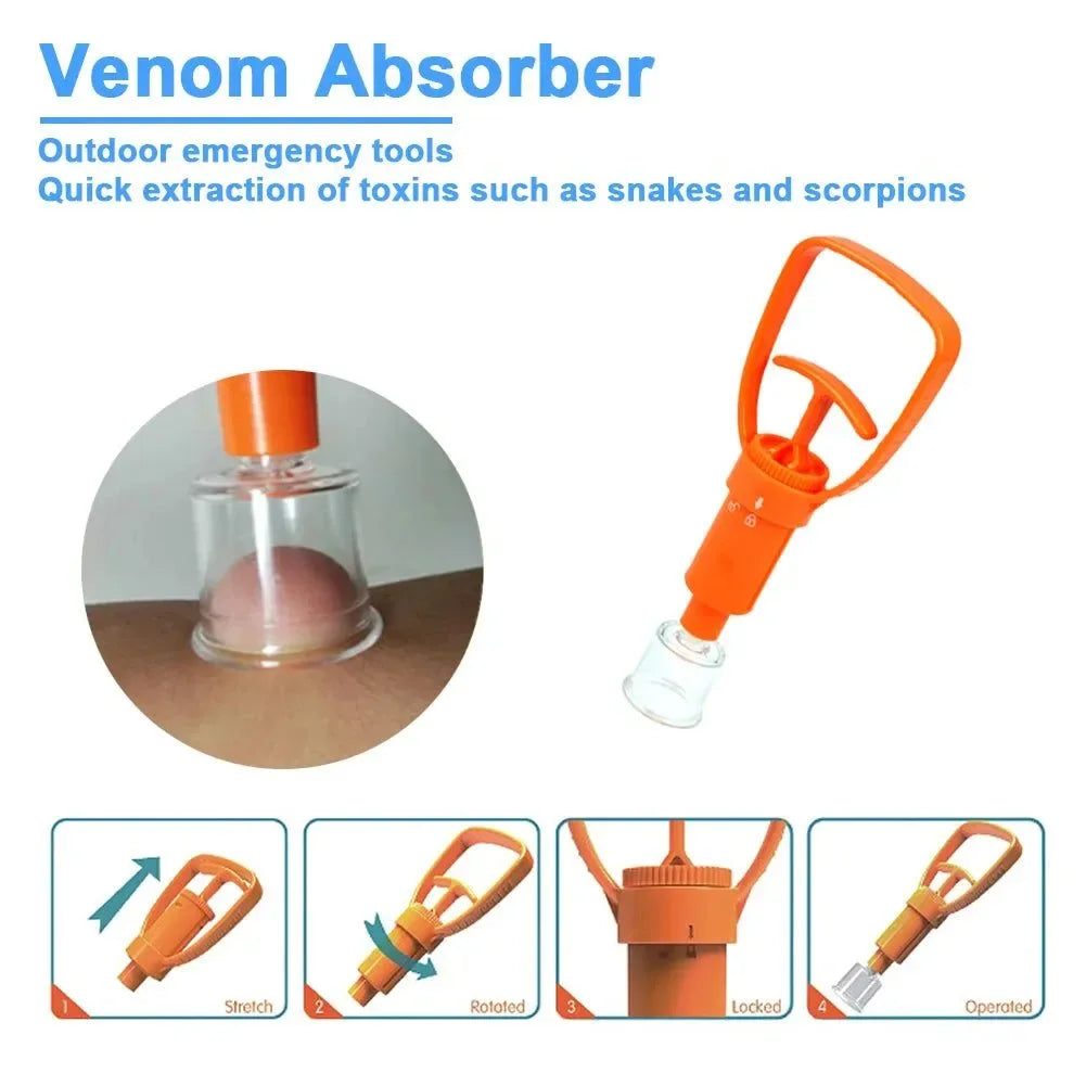 Outdoor Venom Extractor Pump - First Aid Kit for Snake, Mosquito, Bee Bites - Survival Vacuum Suction Pump for Camping and Hiking - Trekker Essentials