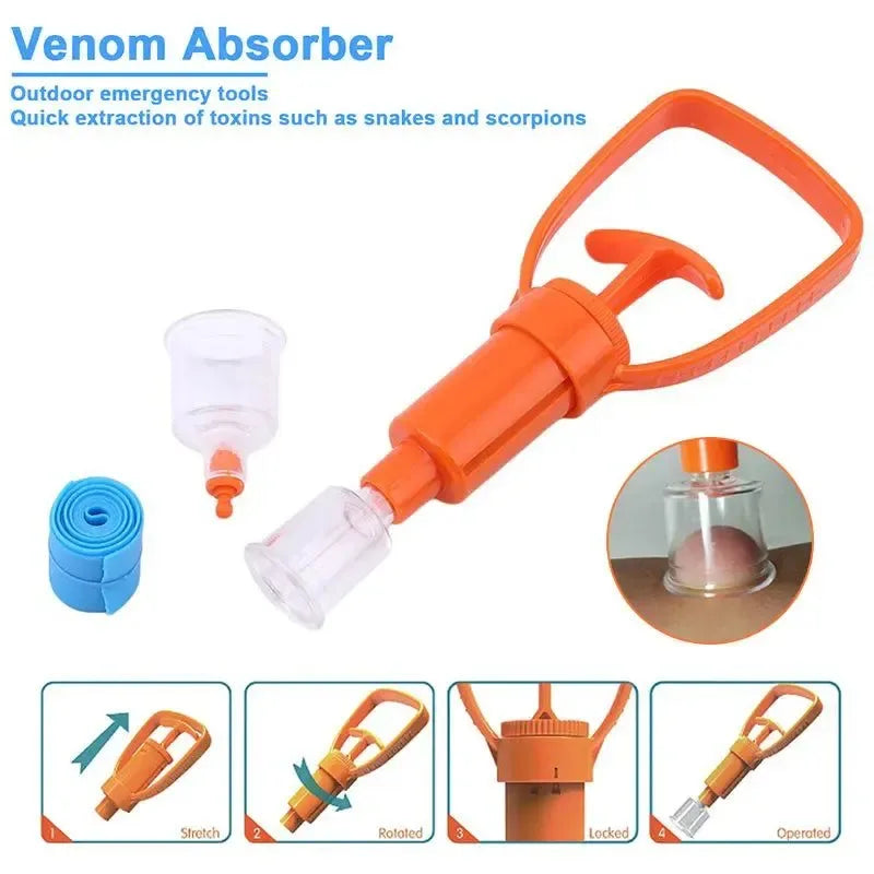 Outdoor Venom Extractor Pump - First Aid Kit for Snake, Mosquito, Bee Bites - Survival Vacuum Suction Pump for Camping and Hiking - Trekker Essentials