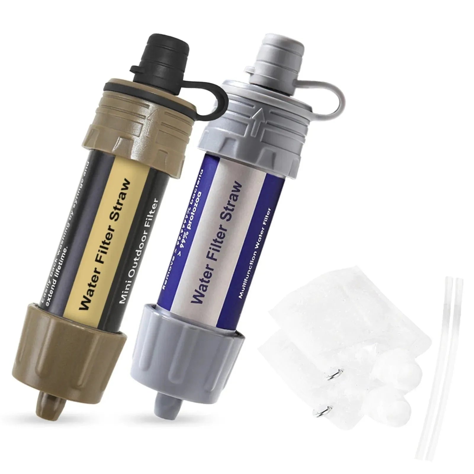Outdoor Water Filter Straw - Emergency Water Drinking Purifier for Travel Camping Hiking - Trekker Essentials