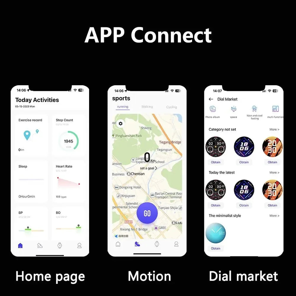 Outdoors Compass Smart Watch with GPS Tracker - 1.6 Inch AMOLED HD Screen, Bluetooth Call SmartWatch for Android iOS - Trekker Essentials
