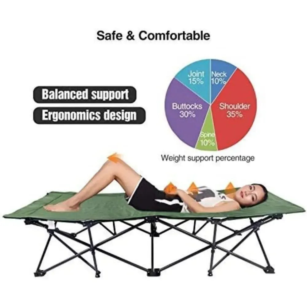 Oversized Camping Cot for Adults 500lbs – Extra Wide and Tall Heavy Duty Portable Sleeping Cot - Trekker Essentials
