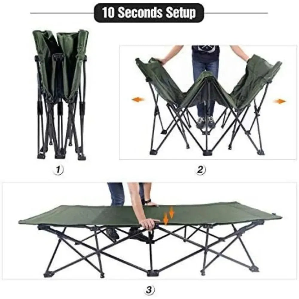 Oversized Camping Cot for Adults 500lbs – Extra Wide and Tall Heavy Duty Portable Sleeping Cot - Trekker Essentials
