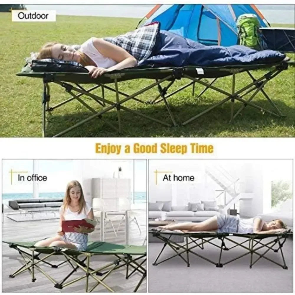 Oversized Camping Cot for Adults 500lbs – Extra Wide and Tall Heavy Duty Portable Sleeping Cot - Trekker Essentials
