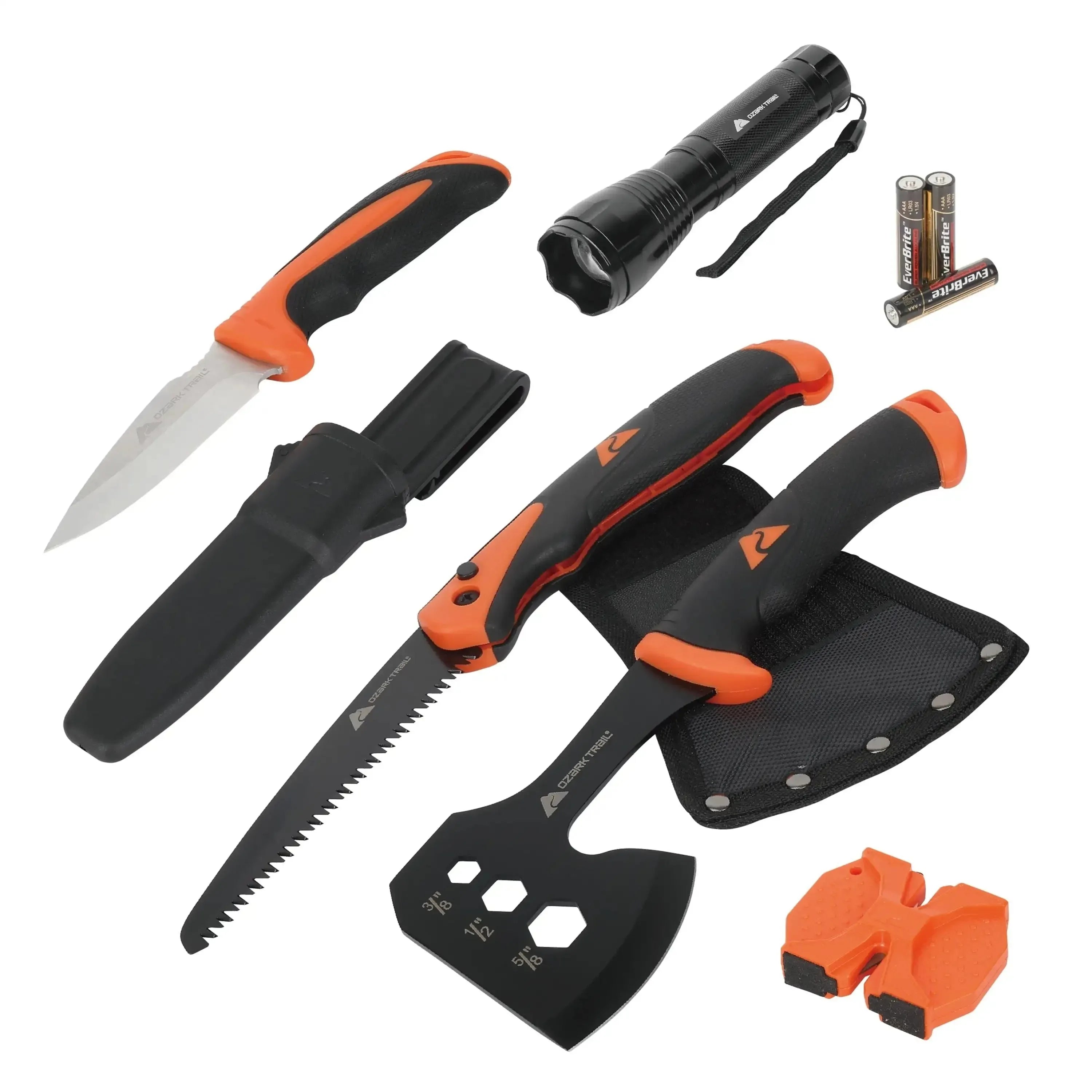 Ozark Trail 7-Piece Camping Tool Set – Complete Outdoor Survival Kit with Hammer, Axe & Flashlightcam - Trekker Essentials