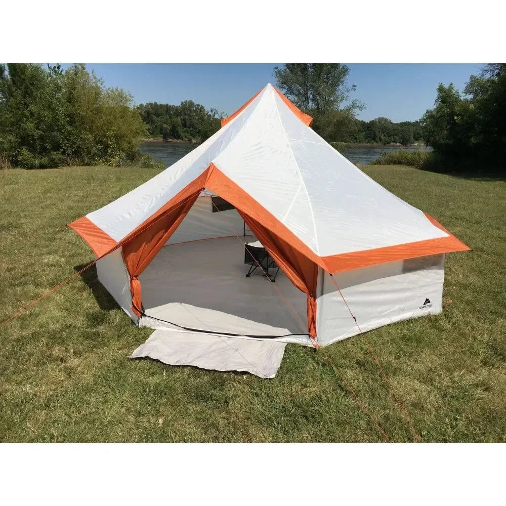 Ozark Trail 8 Person Family Yurt Tent - Spacious Double Layer Cabin Tent with Fiberglass Poles - Trekker Essentials