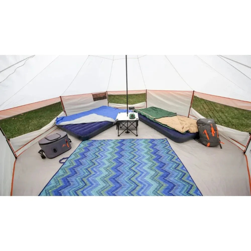 Ozark Trail 8 Person Family Yurt Tent - Spacious Double Layer Cabin Tent with Fiberglass Poles - Trekker Essentials