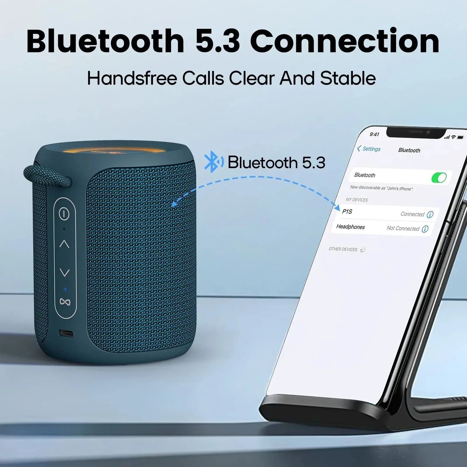 P1S Mini Portable Bluetooth Speaker 15W IPX7 Waterproof Sound Box with Bass Boost and TWS Dual Pairing - Trekker Essentials