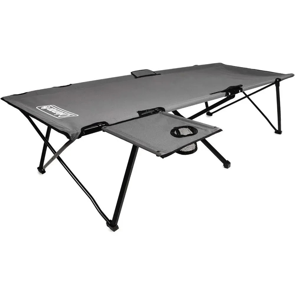 Pack-Away Camping Cot with Removable Side Table - Extra Wide, Fits Adults up to 6'6" or 300 lbs - Trekker Essentials