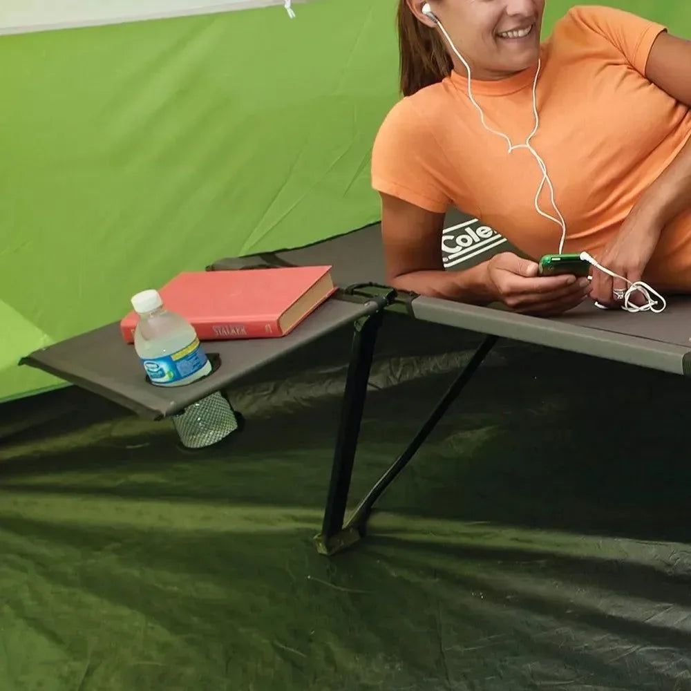 Pack-Away Camping Cot with Removable Side Table - Extra Wide, Fits Adults up to 6'6" or 300 lbs - Trekker Essentials