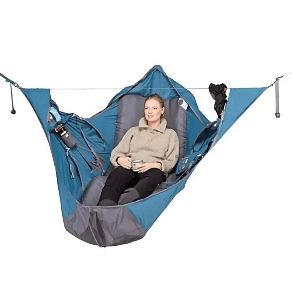 Patio Hammock with Bed Net - Multi-Person Family Camping Hammock with Hanging Bed for Outdoor Adventures - Trekker Essentials