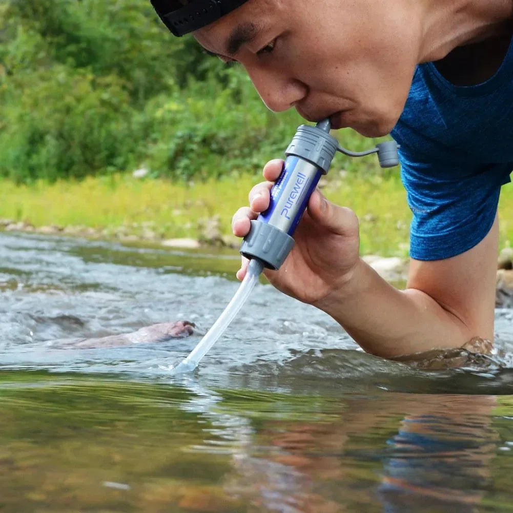 Personal Water Purifier Water Filtration System - Camping Purification Water Filter Straw for Outdoor Traveling Survival Emergency - Trekker Essentials