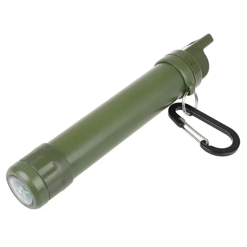 Personal Water Purifiers Water Filter Survival Kit with Whistle Compass Hiking Straw for Safety and Survival Camping Supplies - Trekker Essentials