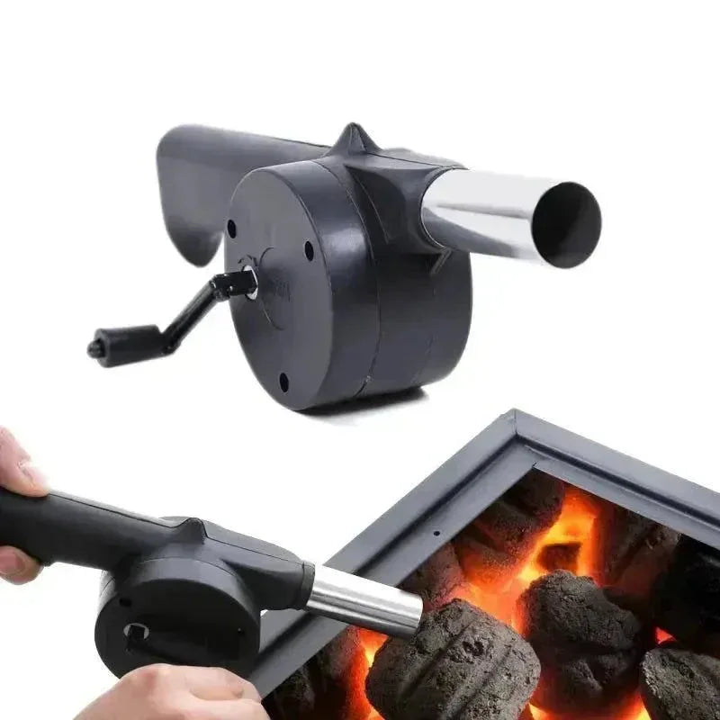 Picnic Camping Accessories BBQ Tools Portable Barbecue Fan Hand-Cranked Air Blower Fire Bellows - Trekker Essentials
