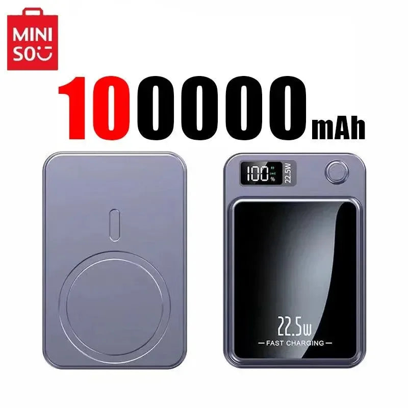 Portable 100000mAh Wireless Power Bank Type C Mini Fast Charger - Trekker Essentials