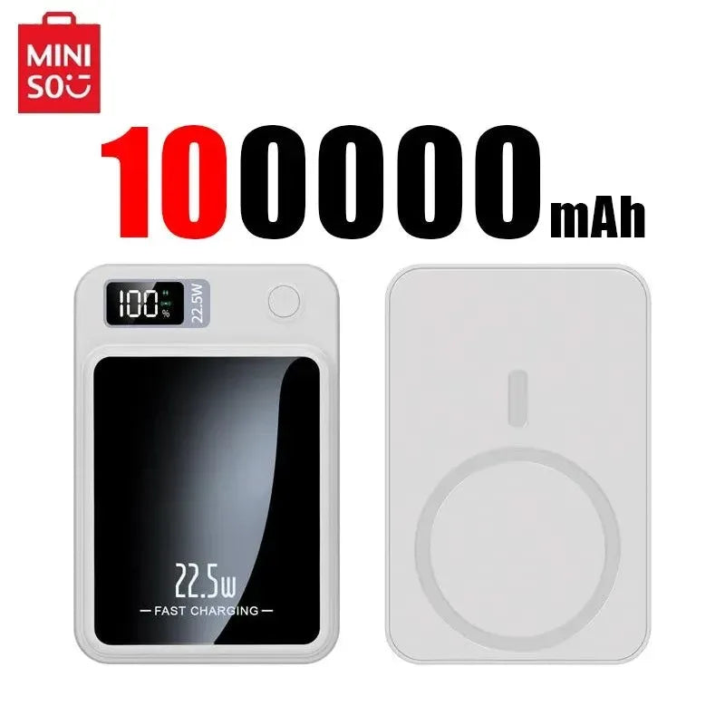 Portable 100000mAh Wireless Power Bank Type C Mini Fast Charger - Trekker Essentials