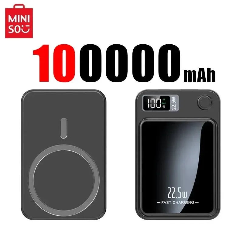 Portable 100000mAh Wireless Power Bank Type C Mini Fast Charger - Trekker Essentials