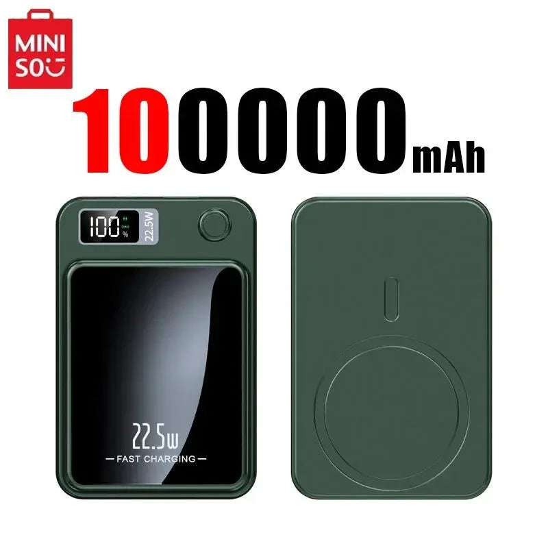 Portable 100000mAh Wireless Power Bank Type C Mini Fast Charger - Trekker Essentials