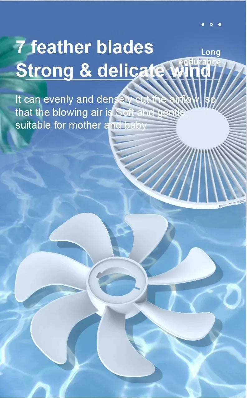 Portable 10800mAh Folding Floor Fan | USB Rechargeable, Remote Control, Silent Air Cooler for Camping - Trekker Essentials
