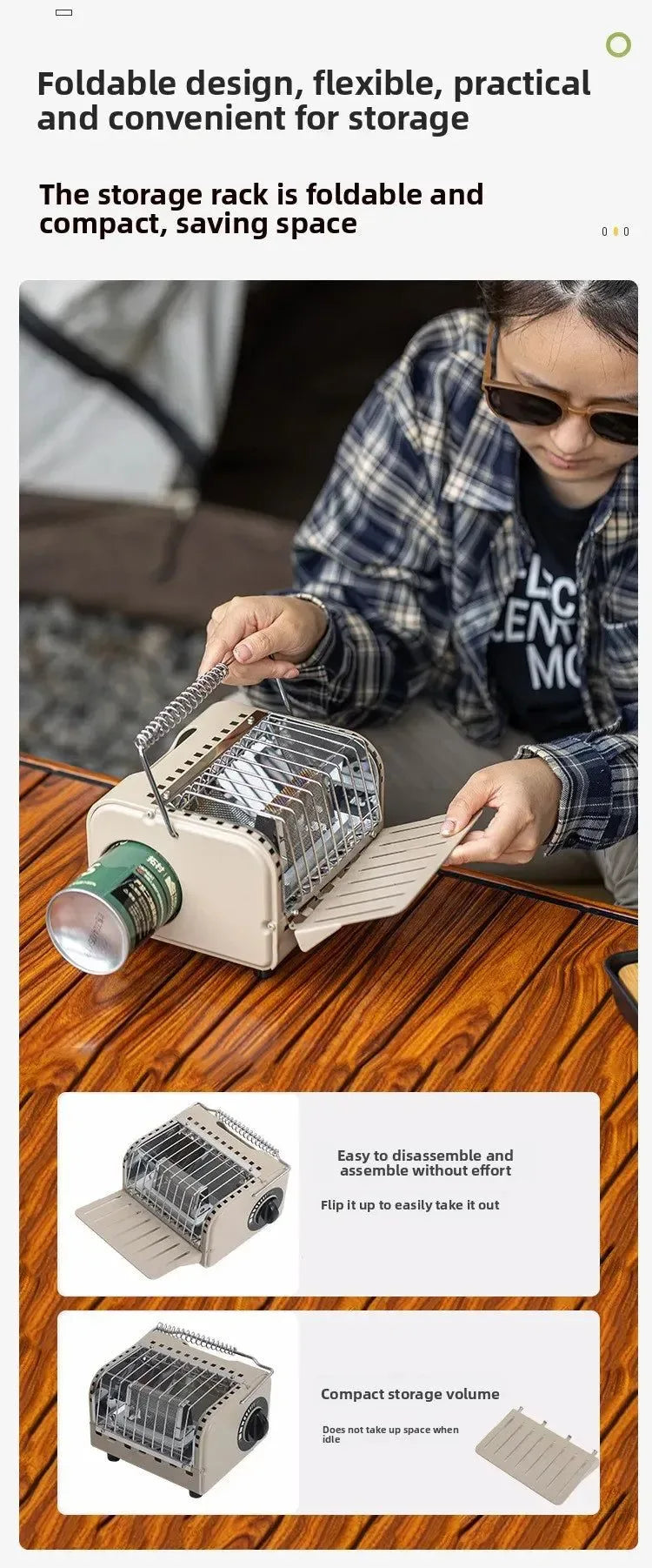 Portable 1200W Outdoor Gas Heater Stove – Smokeless Camping & Picnic Heater - Trekker Essentials