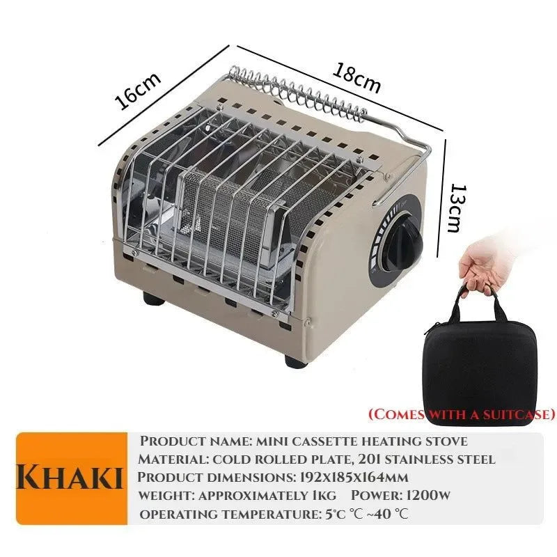 Portable 1200W Outdoor Gas Heater Stove – Smokeless Camping & Picnic Heater - Trekker Essentials