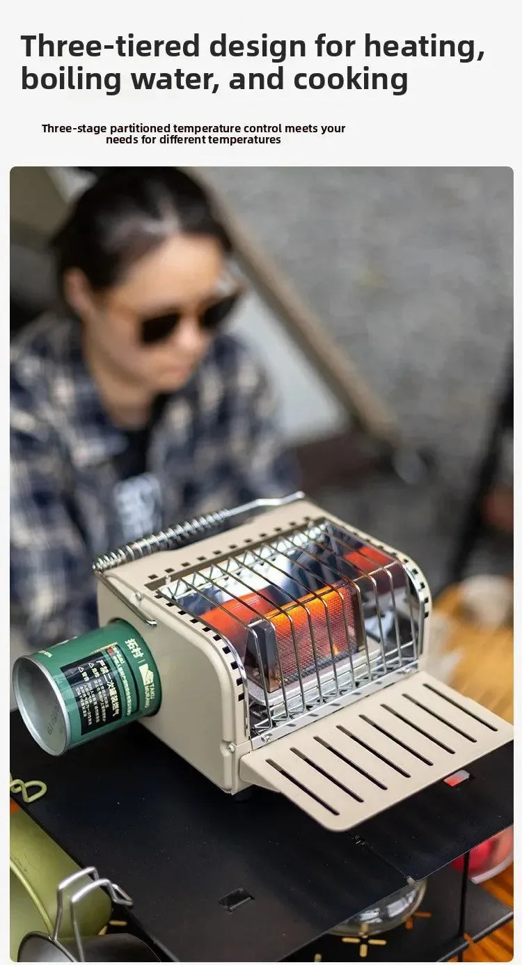 Portable 1200W Outdoor Gas Heater Stove – Smokeless Camping & Picnic Heater - Trekker Essentials