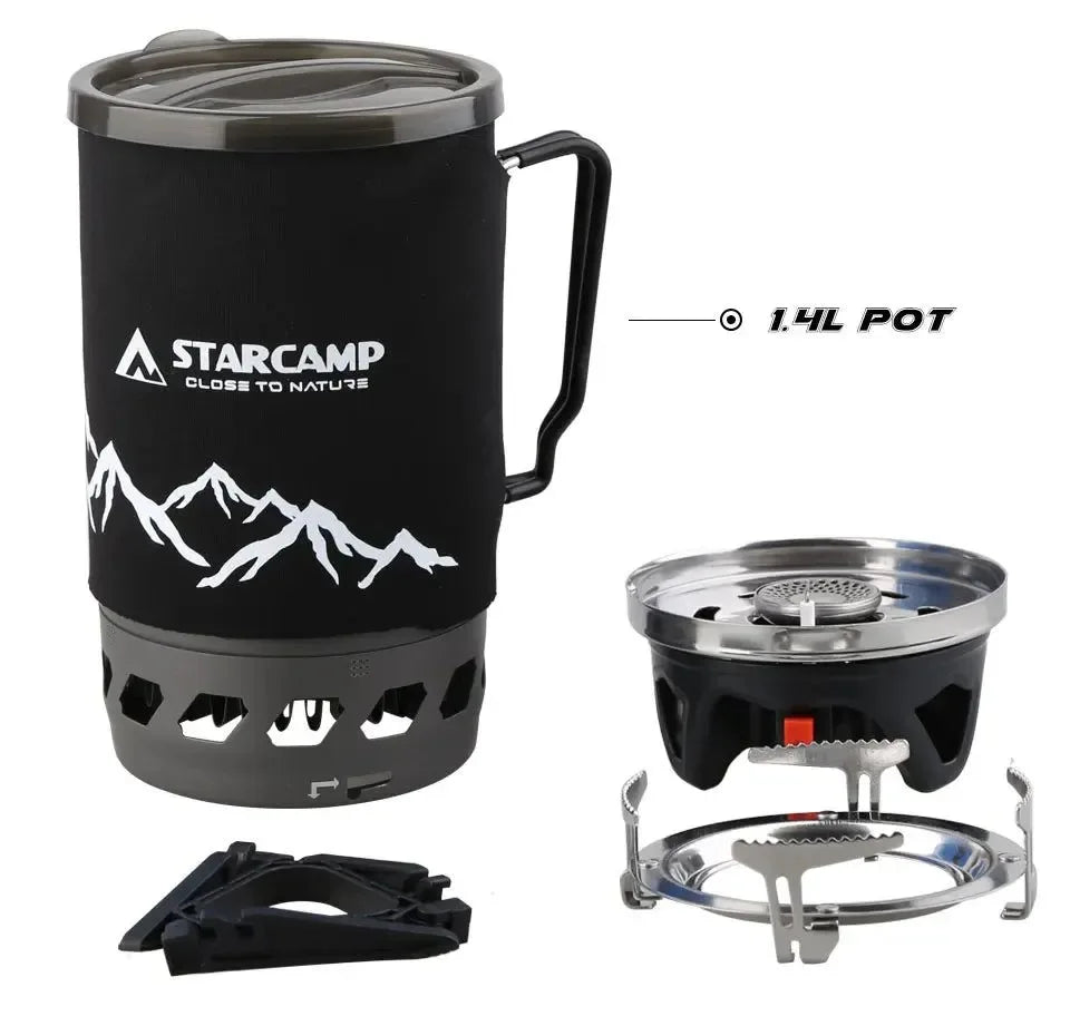 Portable 1400ml Fast-Boil Jet Cooker for Camping & Hiking - Trekker Essentials
